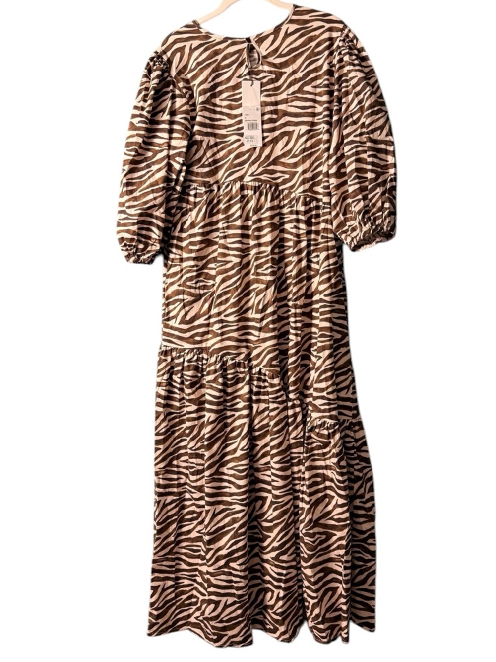 THE LULO PROJECT Brown Animal Print Maxi Dress Size Medium - Picture 3 of 11